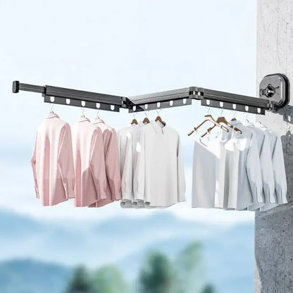 WALL-MOUNTED FOLDABLE CLOTHES DRYING RACK WITH SUCTION CUP