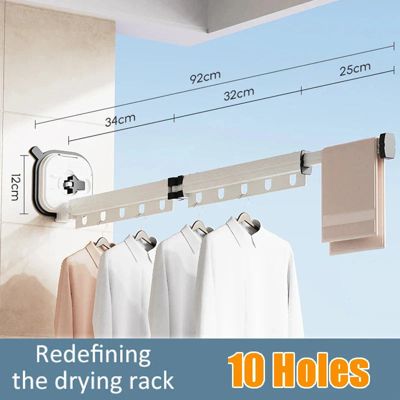 WALL-MOUNTED FOLDABLE CLOTHES DRYING RACK WITH SUCTION CUP