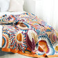 Nordic Multi Color Cotton Bed Throw Double / King