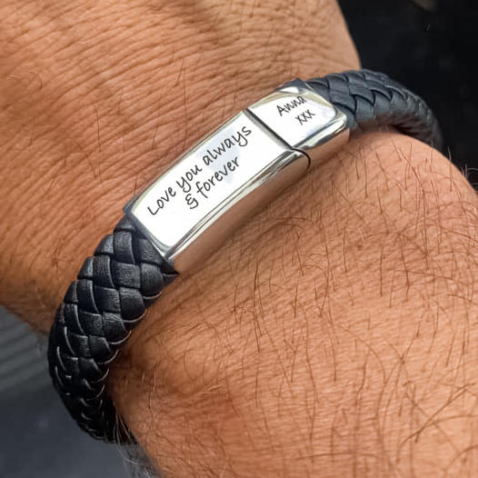 Men's Personalised Message Bracelet