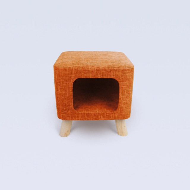 Modern Stool With Cat Cave