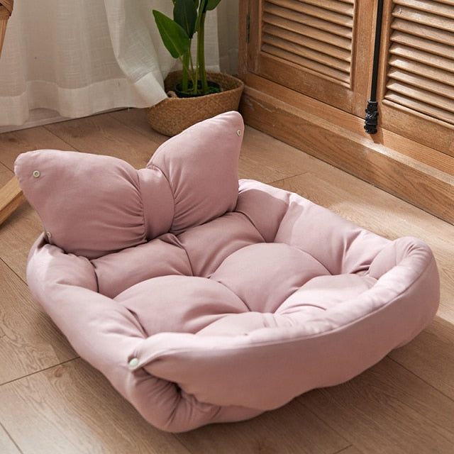Cute Bow Plush Dog Bed Mattress  & Dod Bed Nest